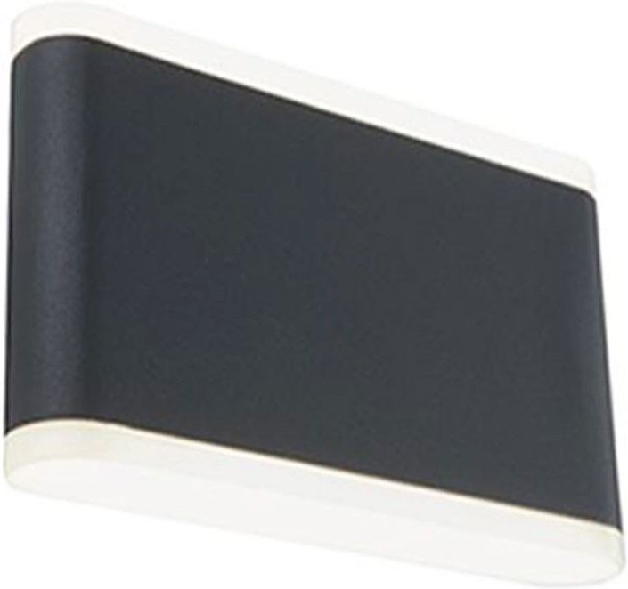 Wave rechteckige graue LED-Wandleuchte 14W 4000K IP54 99134/16 - Sovil