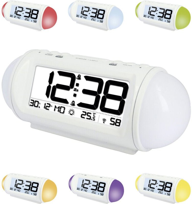 Thumbnail - Techno Line wt 499 Funk Wecker Weiß Alarmzeiten 2