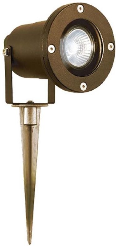 Searchlight - Außenleuchte Stecklampe Gartenleuchte GU10 rostbraun Alu Glas Spot verstellbar