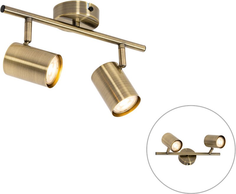 Moderner Spot aus Bronze, schwenkbar, 2-flammig – Jeana