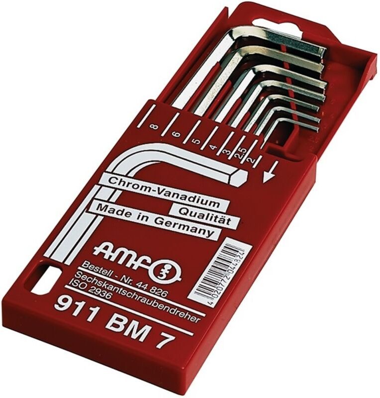 AMF - Winkelschraubendrehersatz 911BM 7-tlg.Schiebekassette sw 2-8mm