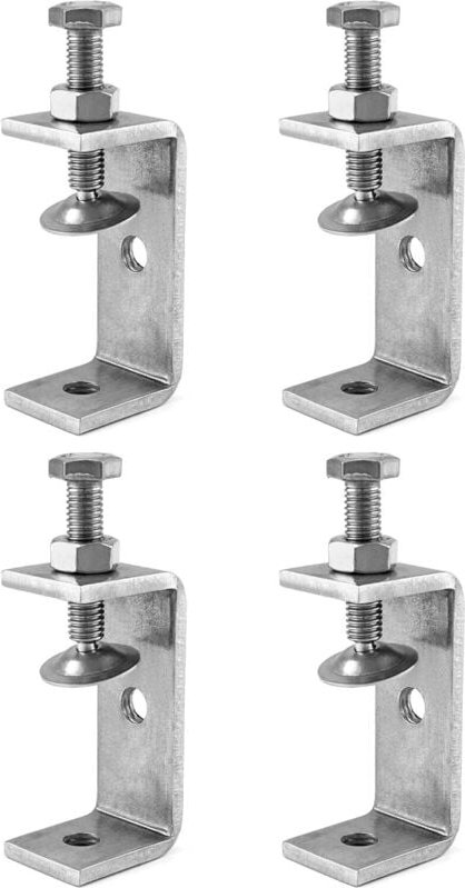 4 Stück 304 Edelstahl C Zwingen, Hochleistungs C Klemme, für Heimwerker Holzbearbeitung, Schweißtischlerei, Silber, Stil...