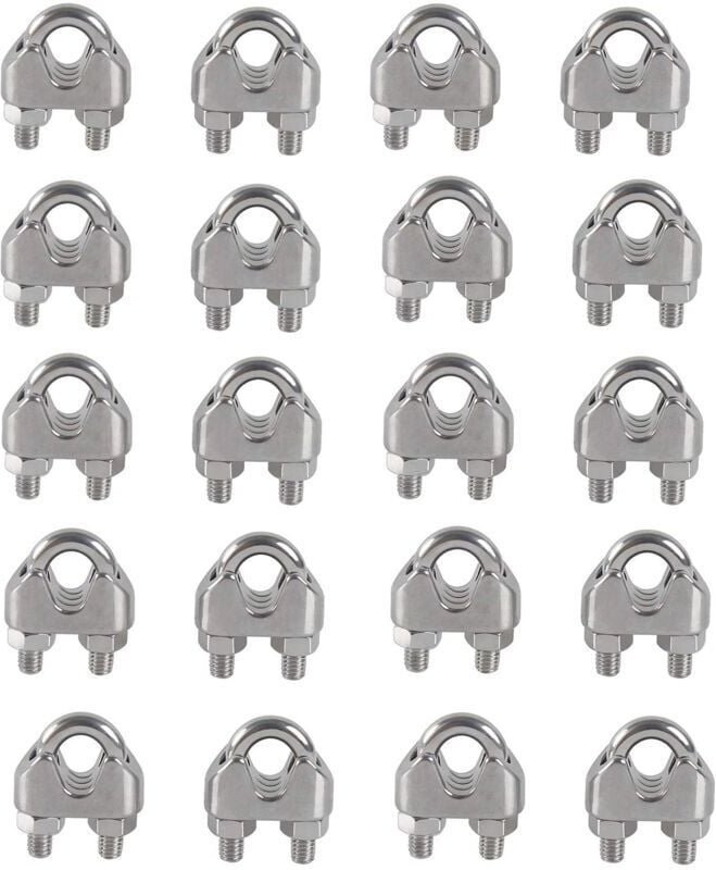 M4-Kabelbinder, U-Clip-Bolzen, Kabelklemme, 304 Edelstahl, Kabelklemme, Satteldrahtseil-Clips für Wäscheständer im Freie...