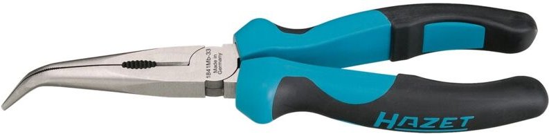 Flachrund-Zange 200 mm lang, stumpfwinklig gebogen (45°), poliert - Hazet