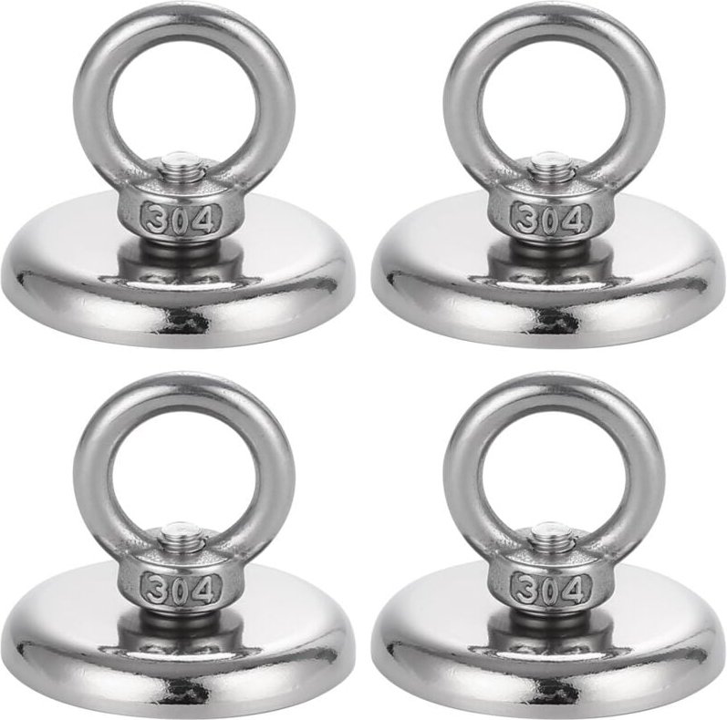 Thumbnail - 4 starker Magnet, 50 kg Neodym-Magnet, Super-Durchmesser 42 mm, Neodym-Angelmagnet, superstark, superstarker Magnet für ...