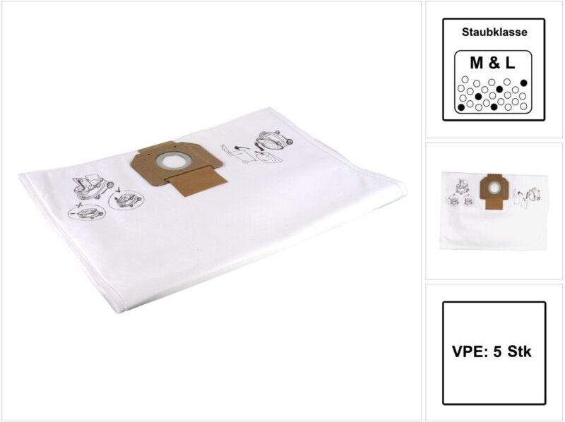 Mirka - Vliesbeutel für Abzieher 1230 und 1242 - 5 Stück - 8999100211