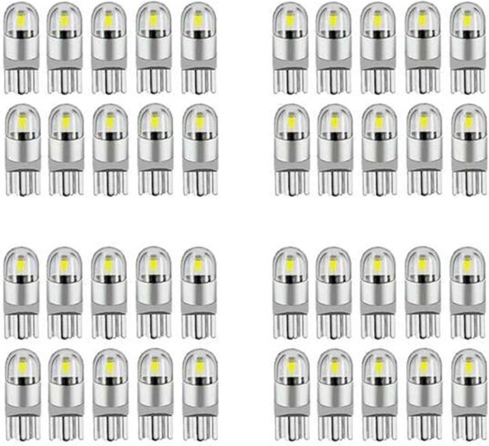 Tlily - 40Pcs 6000K Canbus T10 168 194 W5W Dome Lizenz Seite Marker led Glühbirne Weiß