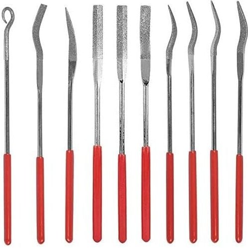 10-teiliges Mini-Diamantfeilen-Set, flache Nadel, quadratische, runde Form, Riffelfeilen für Juweliere, Metall, Glas, Ho...
