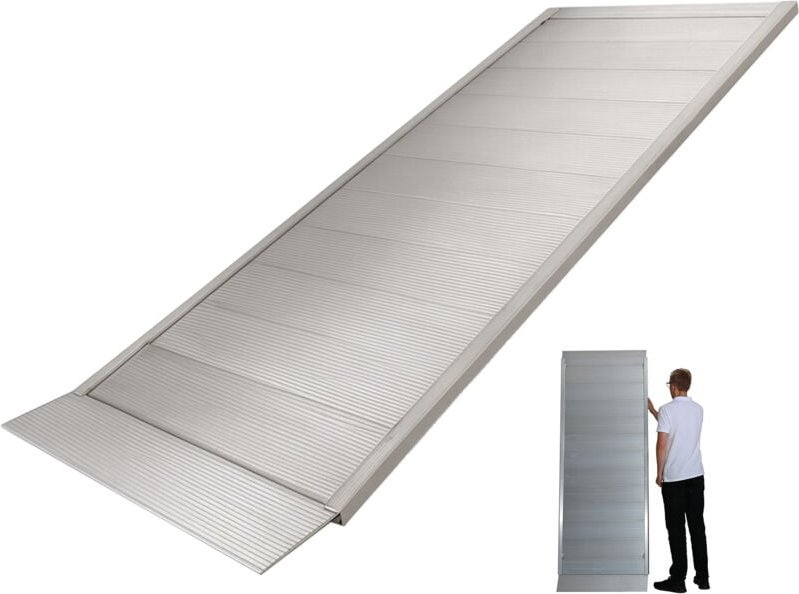 Trutzholm ® - trutzholm 1 x Breitrampe 214 x 74 cm Traglast 600 kg Alu grau geriffelt Auffahrrampe Eventrampe Laderampe