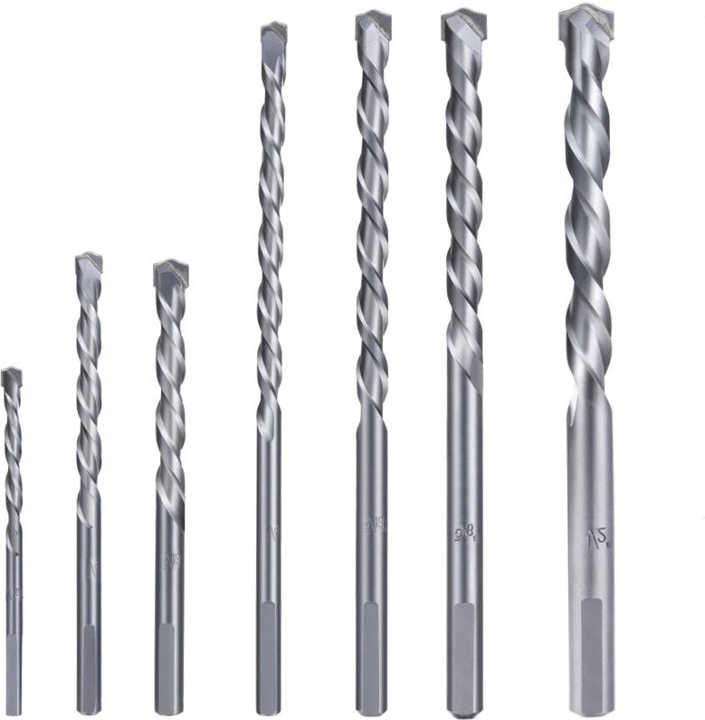 Ej.Life Steinbohrer-Set mit Hartmetallspitze für Zement-, Ziegel- und Betonstrukturen in 7 Teilen