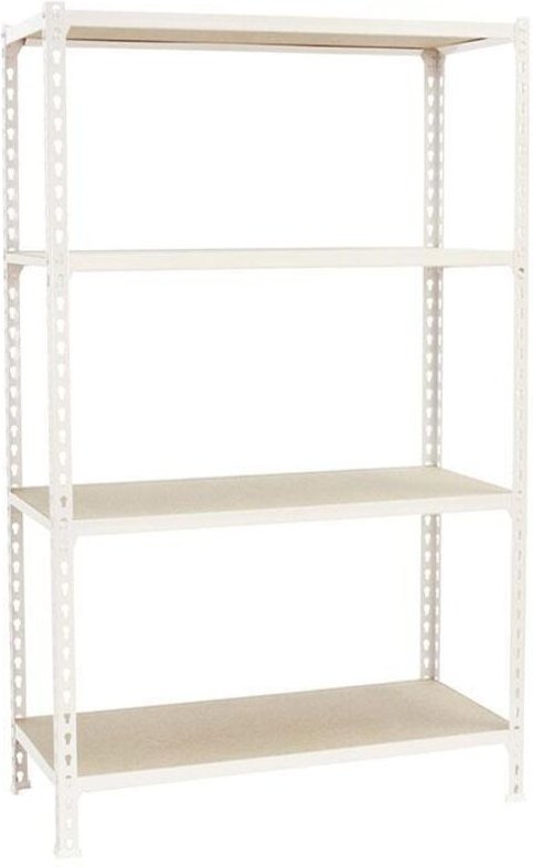 Simonrack Metallregal Weiß und Holz 1200x1500 mm