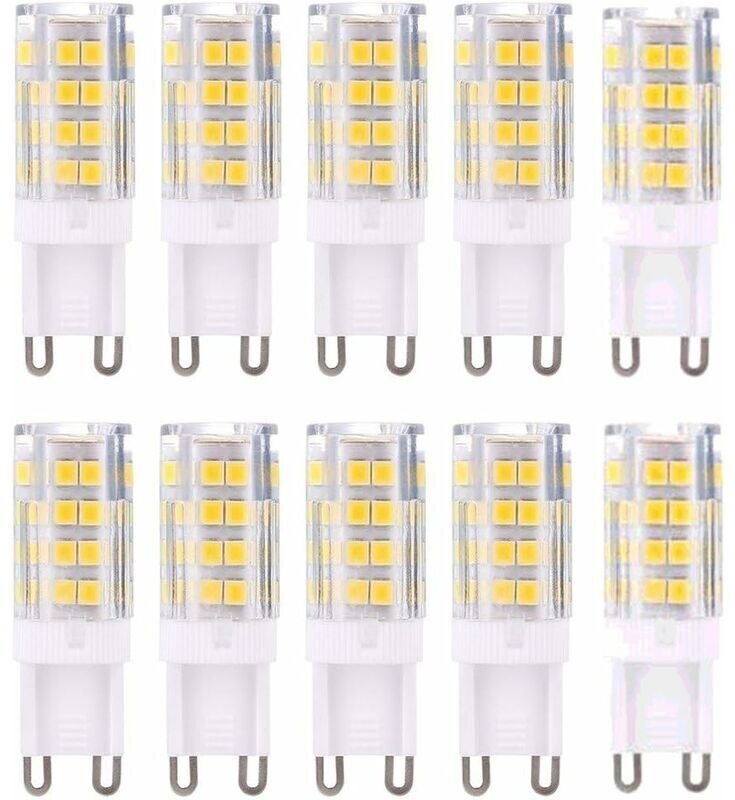 G9 LED-Lampen, Warmweiß 3000 K, 5 W Licht, entspricht 40 W Halogenlampen, 420 Lumen, nicht dimmbar, 10er-Pack