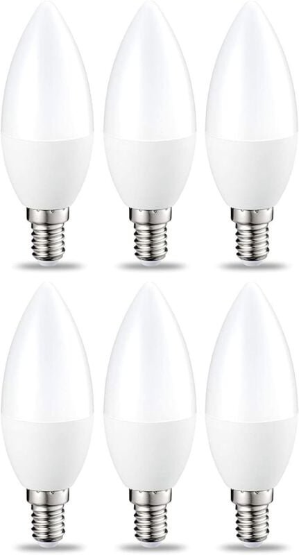 6er-Pack kleine LED-Flammenglühbirnen, E14-Edison-Schraubsockel, 5 W (entspricht 40 W), Warmweiß, nicht dimmbar