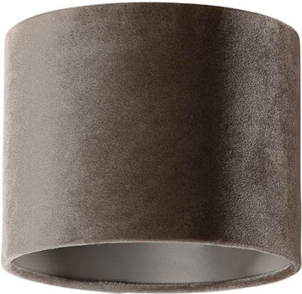 Taufarbener runder Samtlampenschirm 18/18/14