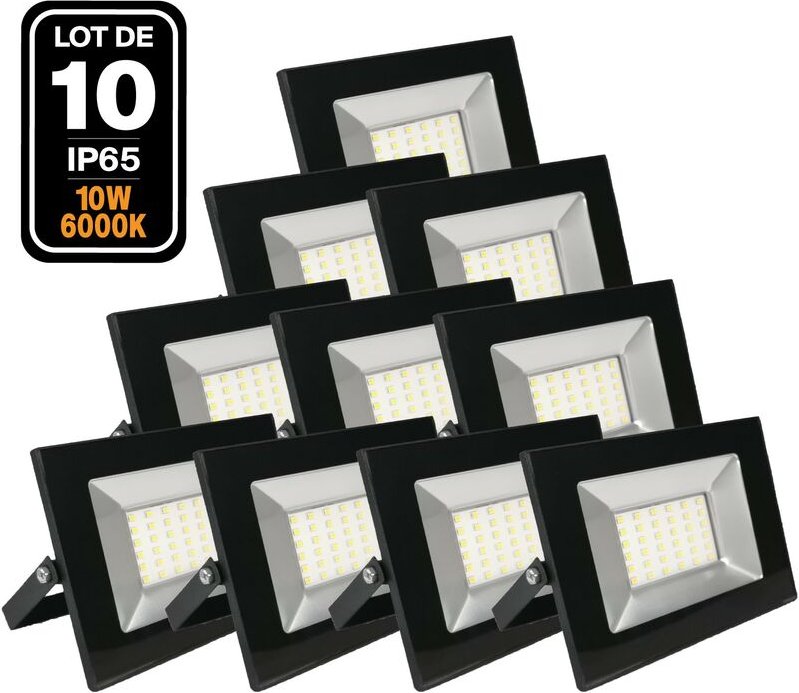 10 Projecteurs Led 10W Ipad 6500k Haute Luminosité