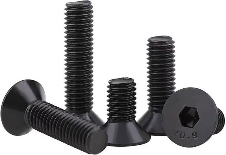 100 Stück Flachkopf-Maschinenschrauben, Senkkopfschrauben M6x10/12/16/20/30 mm, DIN7991 Innensechskantschrauben, Sechska...