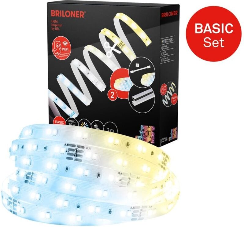 Pimp Your Stripe Starterset led Strip 2m, WiFi, cct, Sprachsteuerung