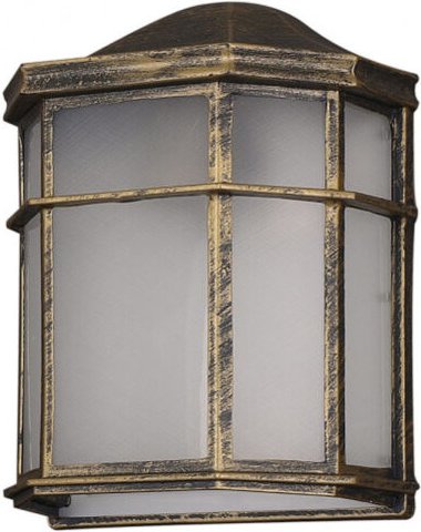 Fabrilamp - Bellatrix Außenwandleuchte Aluminium 1xe27 schwarz/gold 25x11x19,5 cm ip44