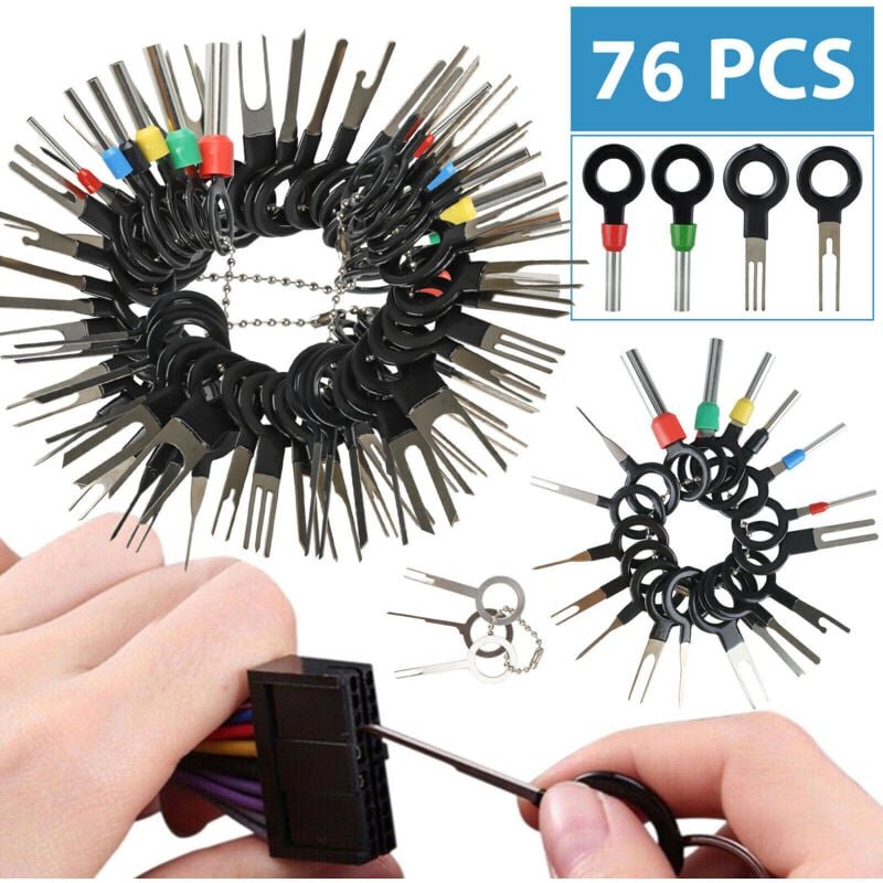 Csparkv - 76-teiliges Werkzeug zum Entfernen von Drahtanschlüssen für die Automobil-Elektroverkabelung, Crimp-Stecker-Pi...