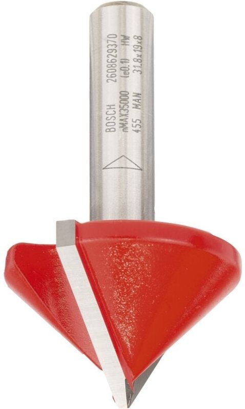 V-Nutfräser Expet for Wood mit 8 mm Schaft, d 31,8 mm, l 19 mm, g 51 mm, 90° - Bosch