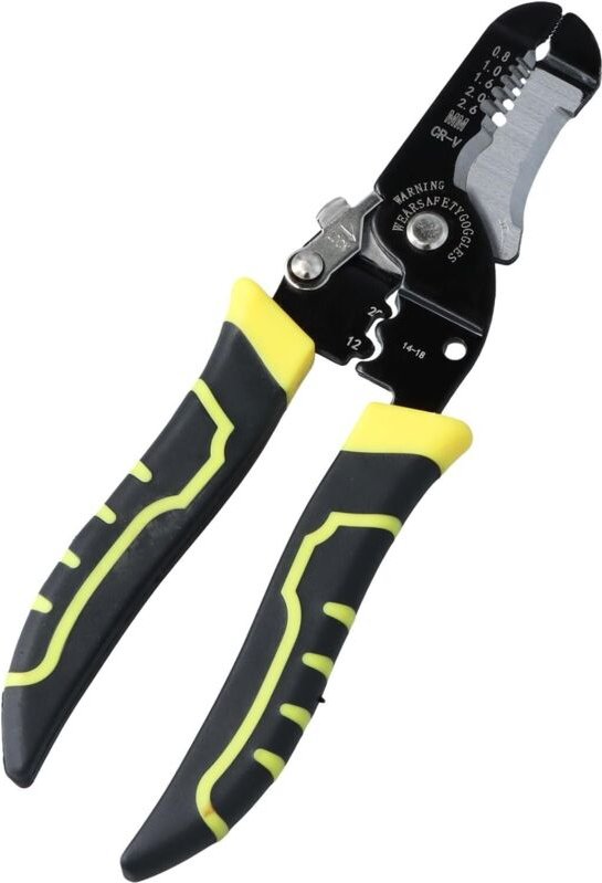 3-in-1-Abisolierzange, professionelle Abisolierzange mit verdeckter Feder, rutschfestem Griff, Kabelschneider für Kabel ...
