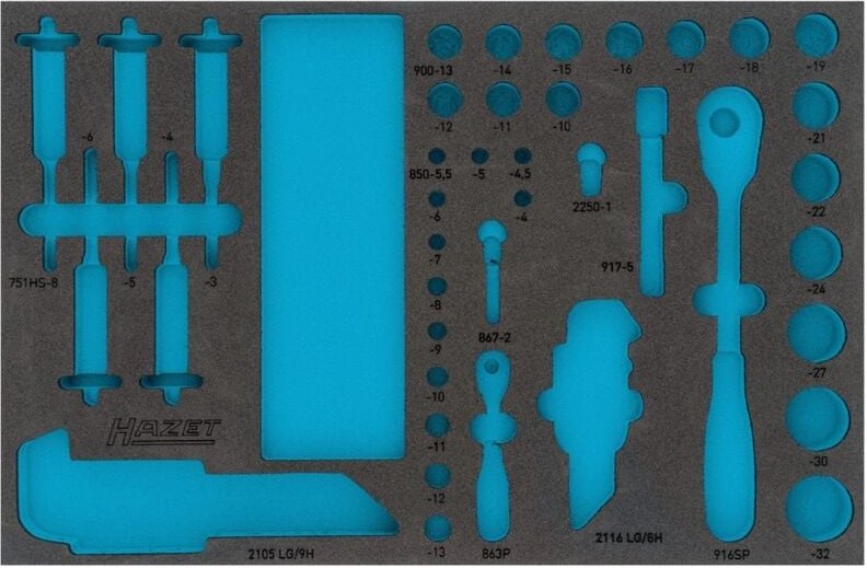 2-Komponenten Weichschaum-Einlage für Art.Nr. 163-466/106, 3/3 (519 x 342 mm) - Hazet