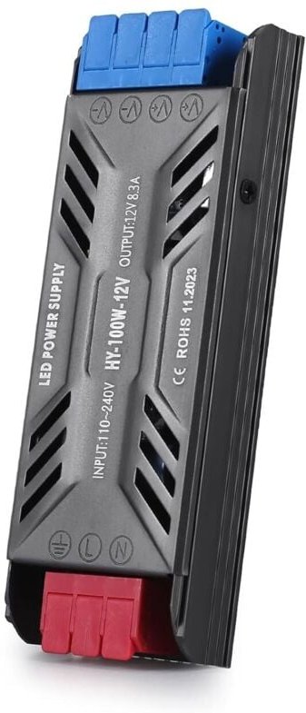 220 V 12 V LED-Transformator, 100 W DC-Wandler, LED-Treiber, ultradünn, 8,3 A, Netzteiladapter, 220 V AC auf 12 V, Niede...