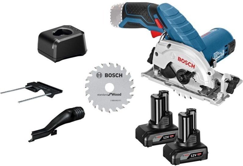 Bosch - Akku-Kreissäge gks 12V-26 12 v ø 85 mm / 2x 4,0 Ah Akku + Ladegerät inkl. Zubehör