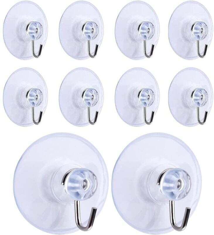 10 Stück Saugnapfhaken, abnehmbare transparente Saugnapf-Wandhaken, Aufhänger für Badezimmer, Küche, Dusche, Handtuch-Wa...