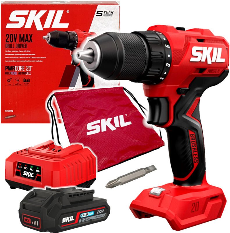 Akku-Bohrschrauber Skil 3011, 20V, 2-Gang, bürstenlos, Set