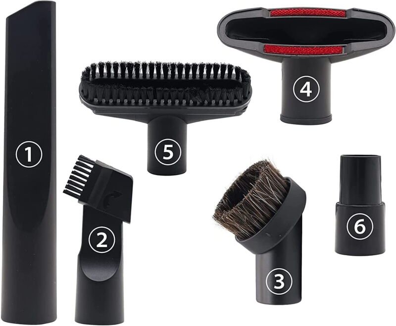 Thumbnail - 6-teiliges Staubsaugerzubehör, geeignet für Staubsauger Kaliber 32 mm und 35 mm, für Staubsaugerdüsen von Karcher, Rowen...