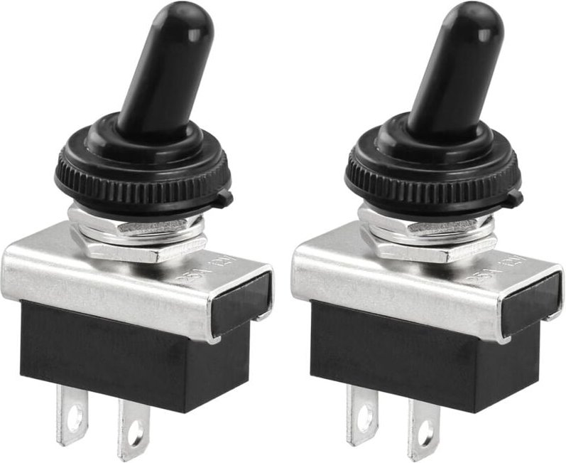 2 Stück Metall-Kipp-Wippschalter 12 v 25 a spst Ein/Aus 2 Positionen 2 Pin für Auto-Armaturenbrettleuchte mit wasserdich...
