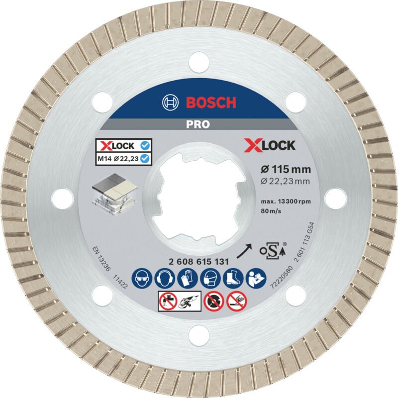 Bosch - pro Ceramic X-Lock Diamanttrennscheibe, 115 x 22,23 mm, 22,23 mm