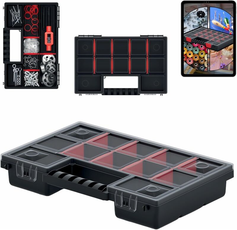 Sortimentskasten Sortierbox Werkzeugkoffer Kleinteilemagazin Nors, Version: KNO30205S, 287 x 186 x 50 - Kistenberg