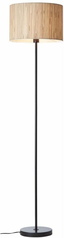 BRILLIANT Lampe, Wimea Standleuchte schwarz/natur, 1x A60, E27, 52W, Mit Fußschalter