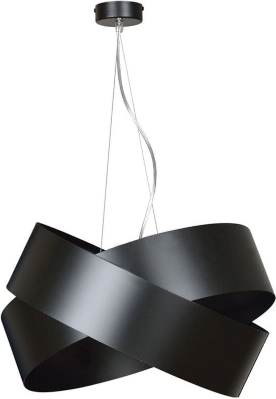 Thumbnail - Licht-erlebnisse - Schwarze Pendelleuchte Metall Modern Design Ø50cm Esstisch Wohnzimmer Lampe Hängend