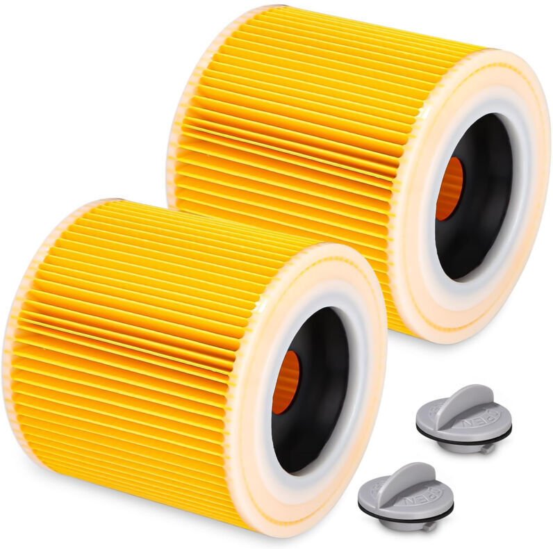 2er-Pack Patronenfilter für Kärcher Staubsauger WD2, WD3, MV2, MV3 – 99 % HEPA-Filtration – Schnelle und einfache Instal...