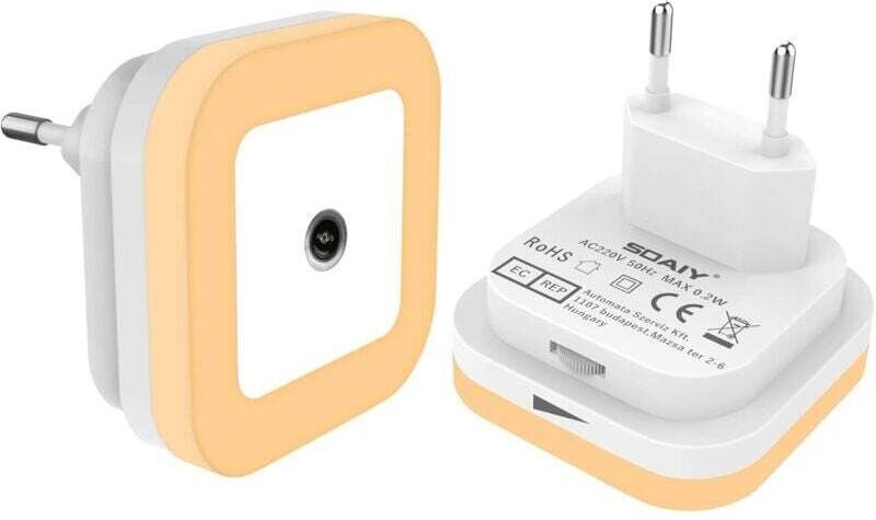 Ymyny - 2er-Pack automatisches LED-Nachtlicht, Dämmerungssensor-Nachtlicht, dimmbare LED-Lampe, Plug-in-Nachtlicht, Warm...