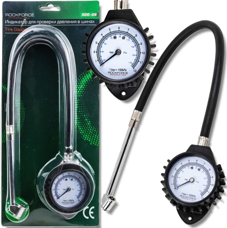 ROCKFORCE LKW-Reifendruckmesser 0-12 BAR