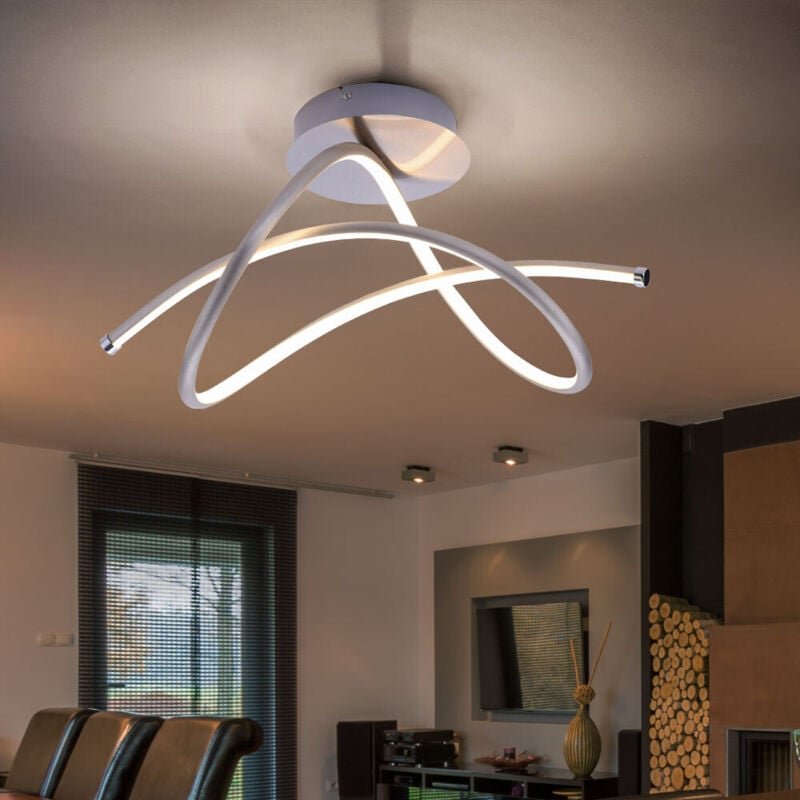 Paul Neuhaus - Deckenleuchte Deckenlampe Schlafzimmerleuchte Designleuchte Wohnzimmer, modern, Stahl silber, 1x led 26W ...