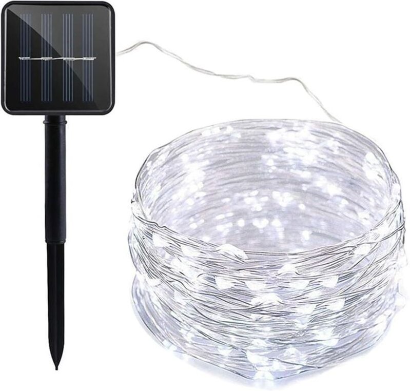 Solar-Lichterkette für draußen, 22 m, 200 LEDs, wasserdicht, 8 Modi, Solar-Lichterkette für draußen, für Garten, Terrass...