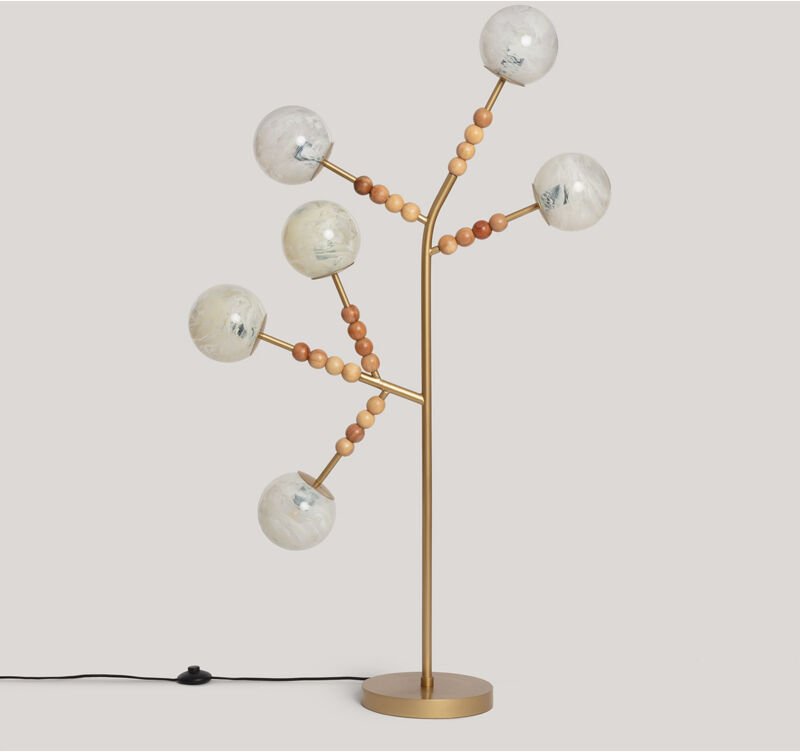 Stehleuchte Metall Glas Routi Gold