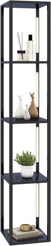 Costway - 163 cm Stehlampe Regal, Modern Standleuchte Ablageregal mit 3-stufig dimmbaren LED-Leuchten & drehbaren LED-St...