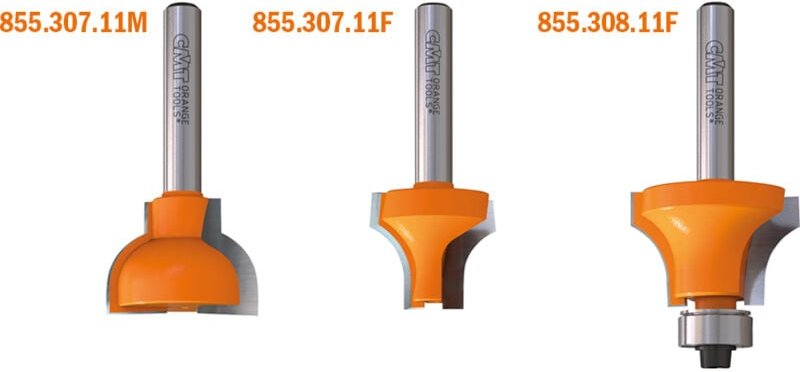 955.307.11m Hartmetall-Kohlkehlfräser (Nut) S=8 D=25x19 R=10