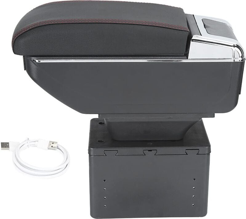 Thumbnail - Mittelarmlehne universal auto,Kopfstütze und Armlehne Universal Car Center Console Armrest Box Container Verstellbar mit...
