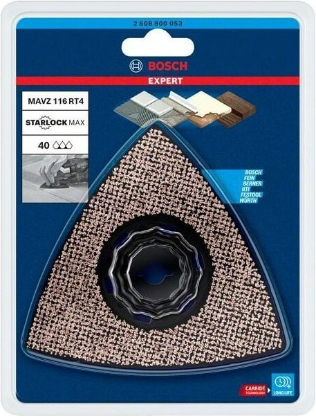 Bosch Professional Expert Sanding Plate MAVZ 116 RT4 Blatt für Multifunktionswerkzeuge, 116 mm (2608900053)