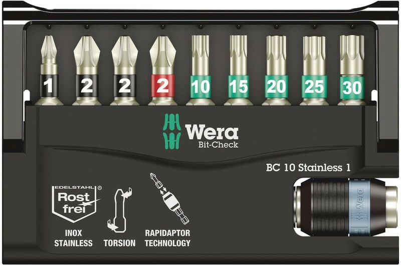 Bit-Check 10 Stainless 1 sb, 10-teilig 05073630001 Edelstahlt Torx - Wera