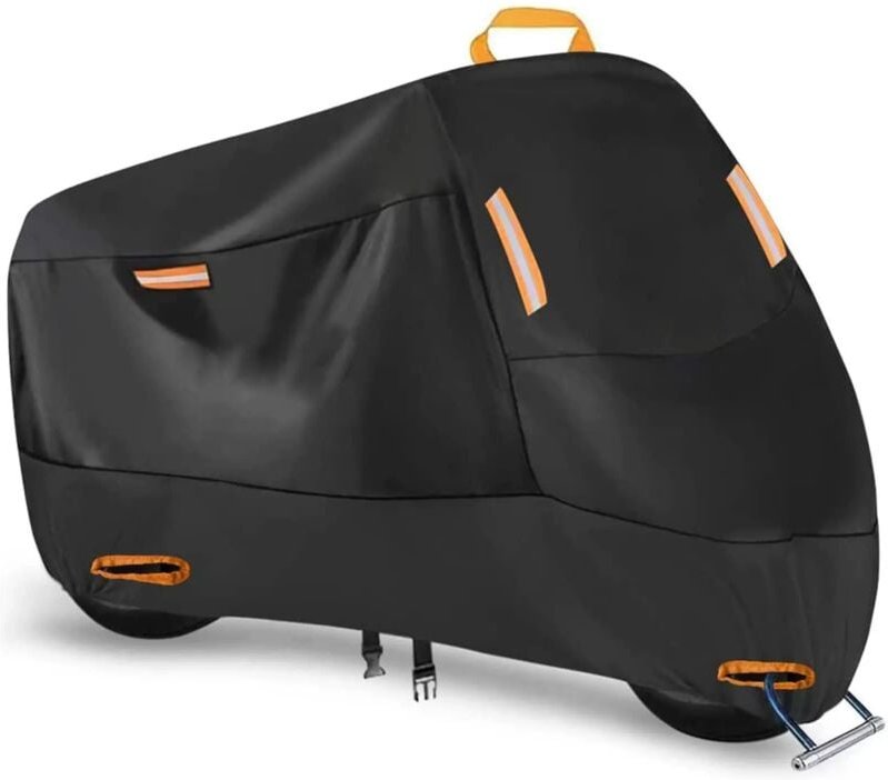 Robuste 210D Motorradabdeckung - Strapazierfähiger und wasserdichter Ganzjahres-Outdoor-Schutz für Roller - 4 reflektier...