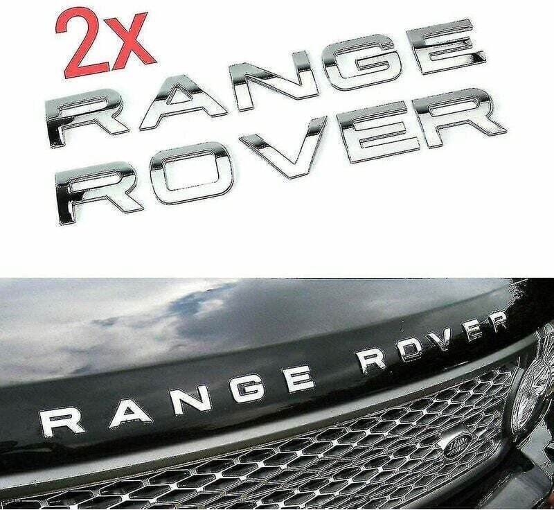 Verchromtes Range Rover Frontgrill-Emblem, Motorhauben- und Heckklappen-Schriftzug-Emblem (2er-Pack)