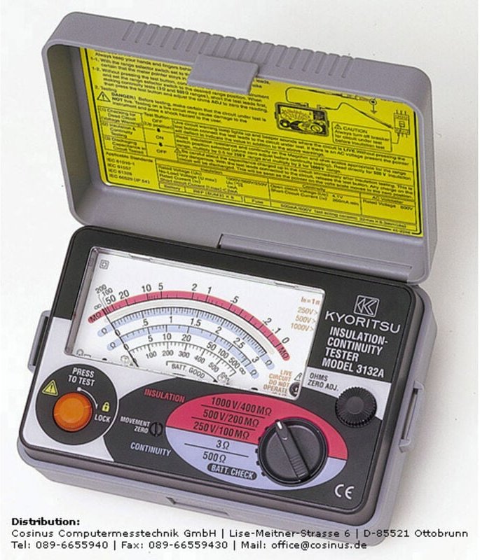 Kyoritsu - KEW-3132A Isolationsmessgerät 250 v, 500 v, 1000 v